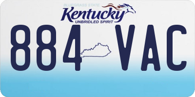 KY license plate 884VAC