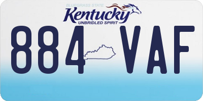 KY license plate 884VAF