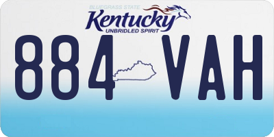 KY license plate 884VAH