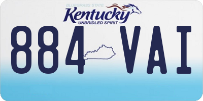 KY license plate 884VAI