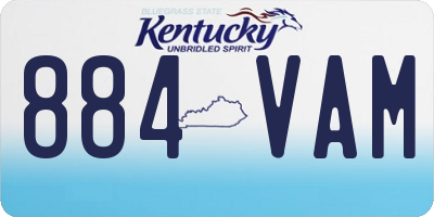 KY license plate 884VAM