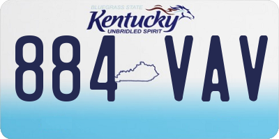 KY license plate 884VAV