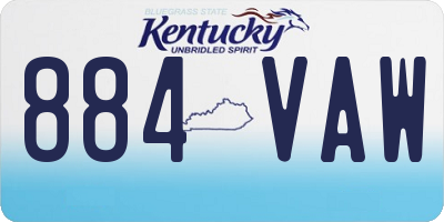 KY license plate 884VAW