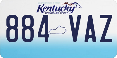 KY license plate 884VAZ