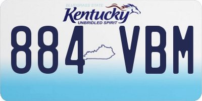 KY license plate 884VBM