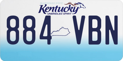 KY license plate 884VBN