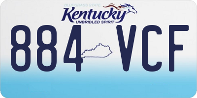 KY license plate 884VCF