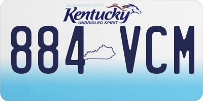 KY license plate 884VCM