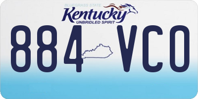 KY license plate 884VCO