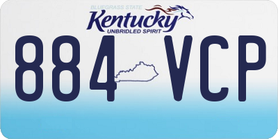 KY license plate 884VCP