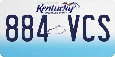 KY license plate 884VCS