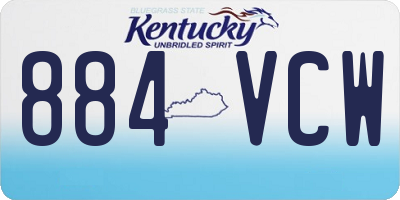KY license plate 884VCW