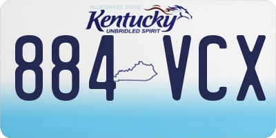 KY license plate 884VCX