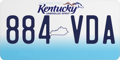KY license plate 884VDA