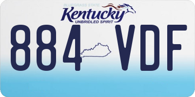 KY license plate 884VDF