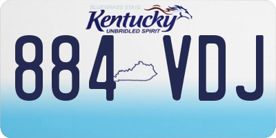 KY license plate 884VDJ