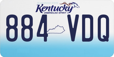 KY license plate 884VDQ