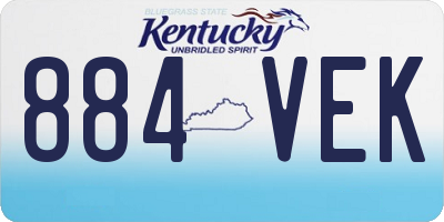 KY license plate 884VEK