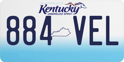 KY license plate 884VEL