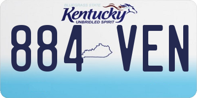 KY license plate 884VEN