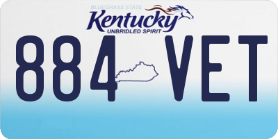KY license plate 884VET