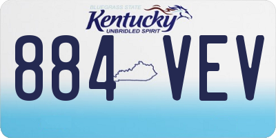 KY license plate 884VEV