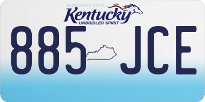 KY license plate 885JCE