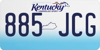 KY license plate 885JCG