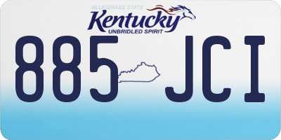 KY license plate 885JCI