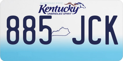 KY license plate 885JCK