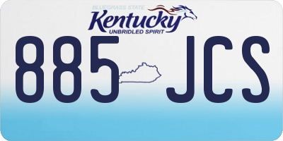 KY license plate 885JCS