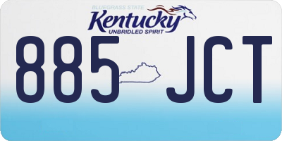 KY license plate 885JCT
