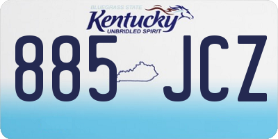 KY license plate 885JCZ