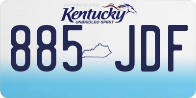 KY license plate 885JDF