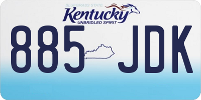 KY license plate 885JDK