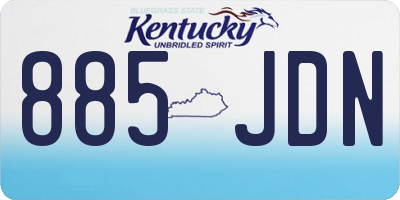 KY license plate 885JDN