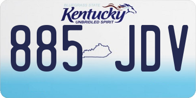 KY license plate 885JDV