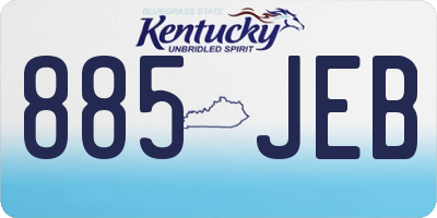 KY license plate 885JEB