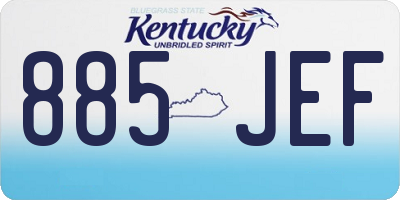 KY license plate 885JEF