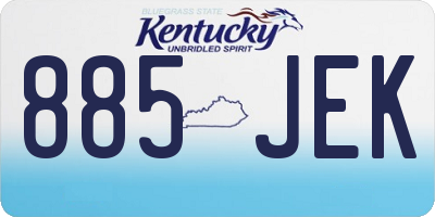 KY license plate 885JEK