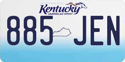 KY license plate 885JEN