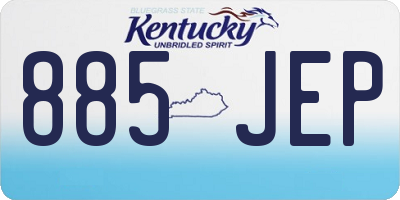 KY license plate 885JEP