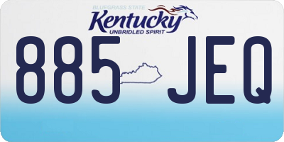 KY license plate 885JEQ