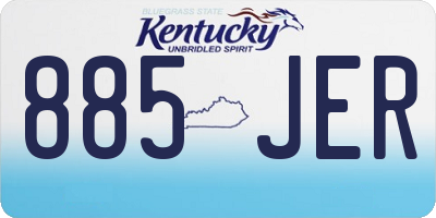 KY license plate 885JER