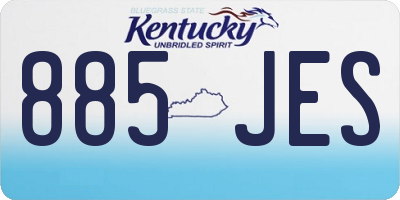 KY license plate 885JES
