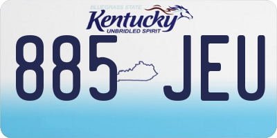 KY license plate 885JEU