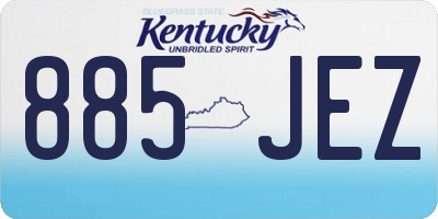 KY license plate 885JEZ