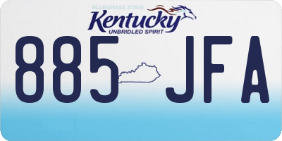 KY license plate 885JFA