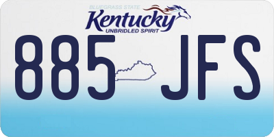 KY license plate 885JFS