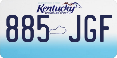 KY license plate 885JGF
